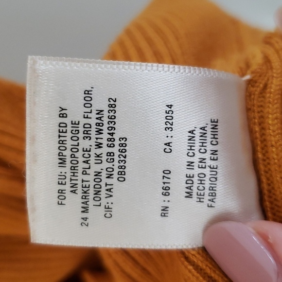 Moth Anthropologie mustard yellow button down ribbed sweater midi maxi dress Med - Picture 11 of 12